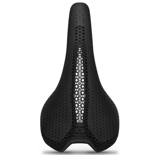 BUCKLOS 3D Printed Bike Saddle Road Bike Mountain Bike Seat Cushion,Full Carbon Fiber Mountain Bike Bicycle Saddle - Support Road MTB BMX and Gravel Bike