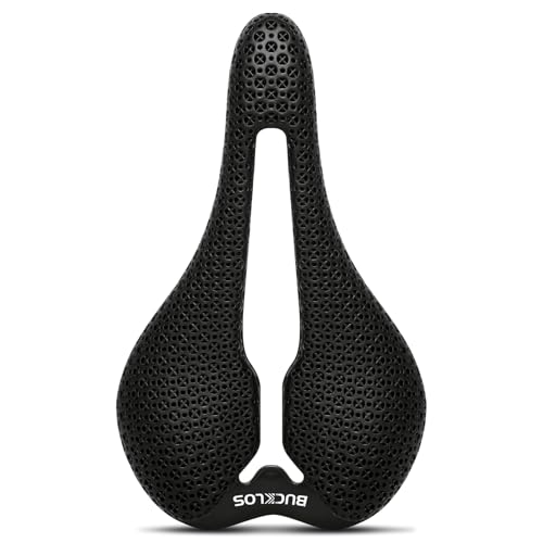 BUCKLOS 3D Printed Bike Saddle Road Bike Mountain Bike Seat Cushion,Full Carbon Fiber Mountain Bike Bicycle Saddle - Support Road MTB BMX and Gravel Bike