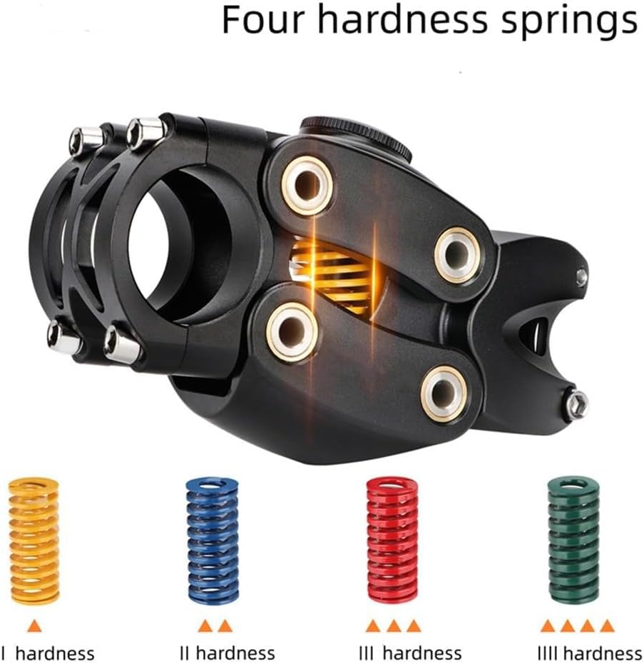 Mountain Bike Shock Spring Absorber Suspension Stem for Bicycles, Shock-Absorbing Bicycle handleI Buffer for Road, Gravel, and E-Bikes 7 Degrees 90mm Dashpot stem Spring