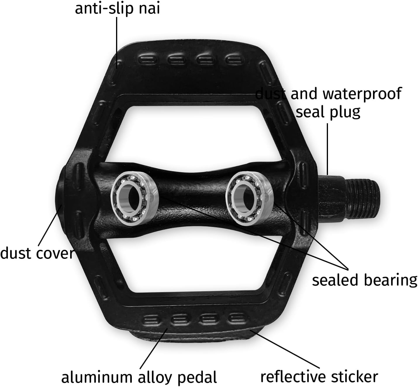 Aluminum Kids Bike Pedals 1/2 Inch for Kids Bikes12 14 16 18 20 Inch Toddler Bikes Upgraded Replacement Bicycle Pedals