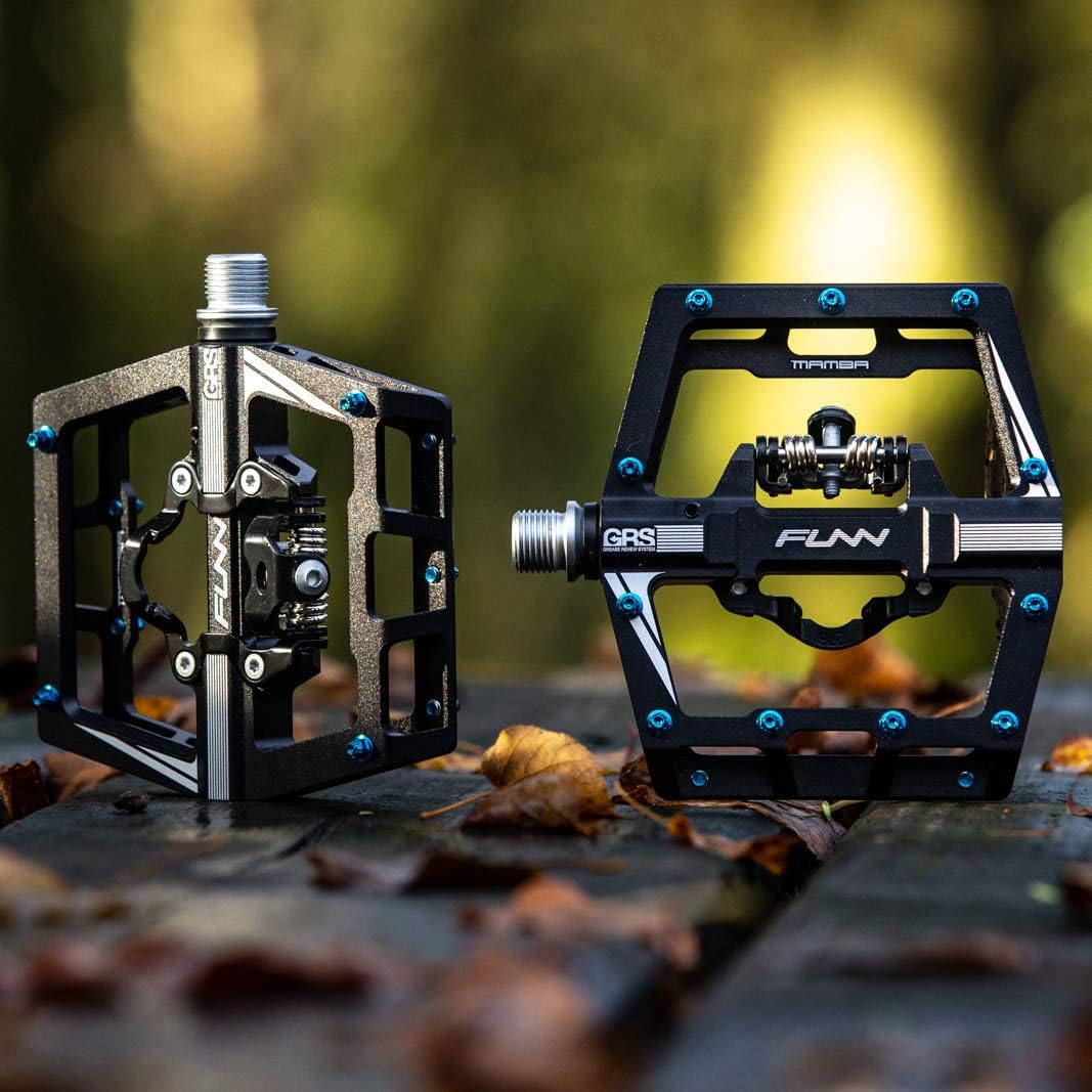 Funn Mamba MTB Clipless Pedals, Single Sided Clip Mountain Bike Pedals, Compatible with SPD Cleats, 9/16-Inch CrMo Axle Bicycle Pedals for MTB/BMX/Gravel Cycling