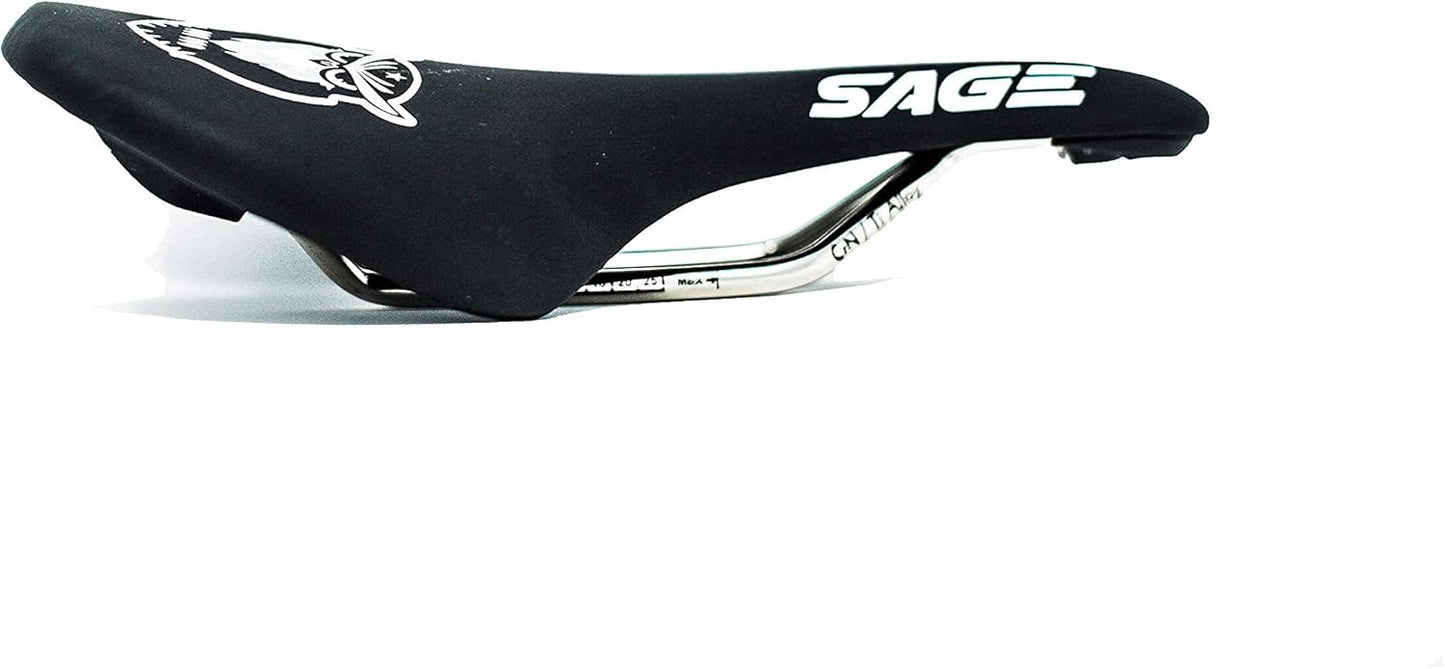 Sage Beccus Bike Saddle | Titanium Rails Bicycle Comfort Cushion Seat | Mountain Road Bikes Padded Cycling Seats | Men and Women Exercise Performance Cycle Accessories