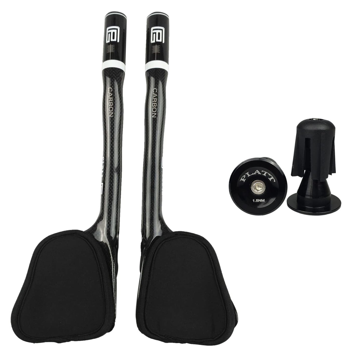 PLATT Carbon TT Handlebar Bicycle Aero Bars Tri Bars Cycling Rest Handlebar for Mountain Bike and Road Bike 31.8mm (Gloss Green)