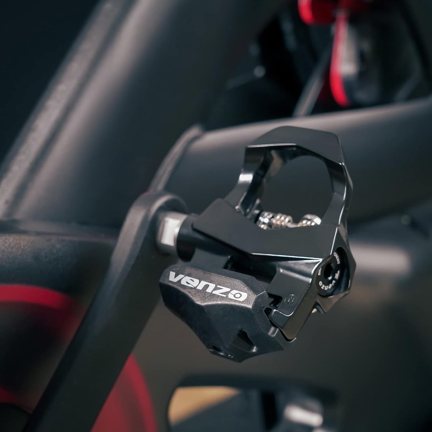 Venzo Sealed Fitness Exercise Indoor Bike Bicycle Pedals & Cleats - Compatible with Peloton, Look Delta & Shimano SPD - with Toe Cages Pedals Set or Cage Removal Tool for Indoor Fitness Exercise
