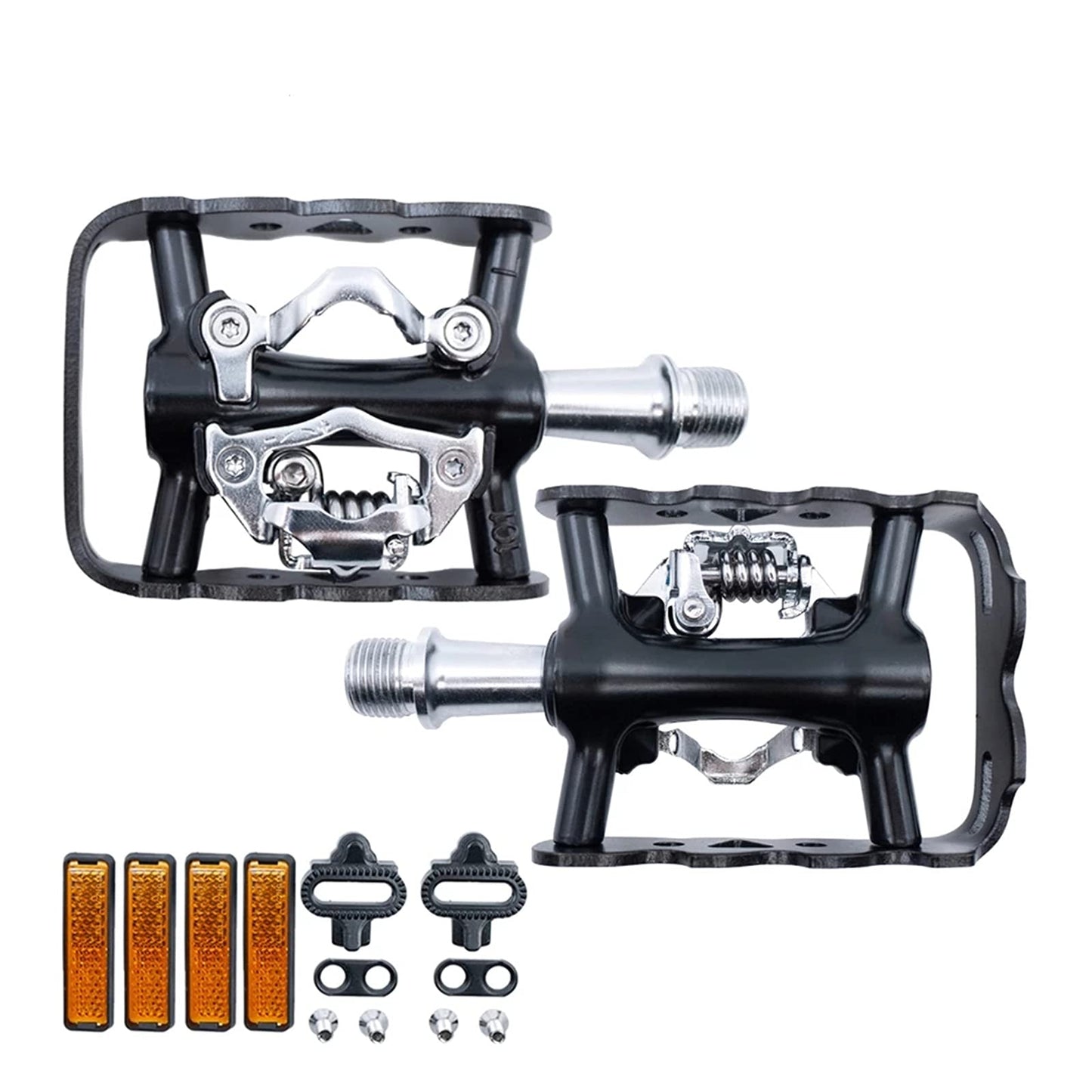Mountain Bike Pedals, Mountain Double-Side Self Locking Cycling Bike Pedal with Structure Anti-Slip
