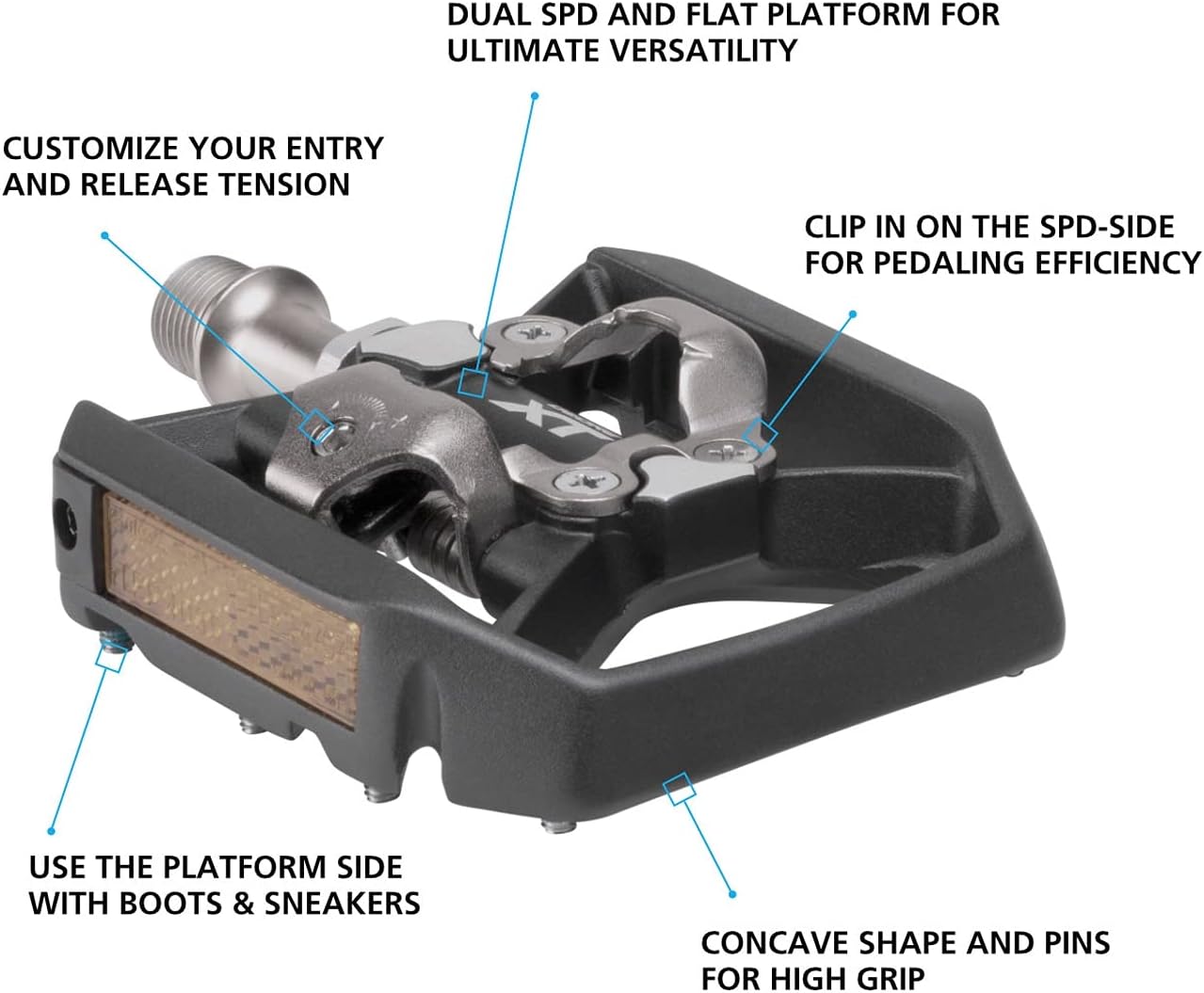 Shimano Deore XT PD-T8000 Pedal Trekking, Black, One Size