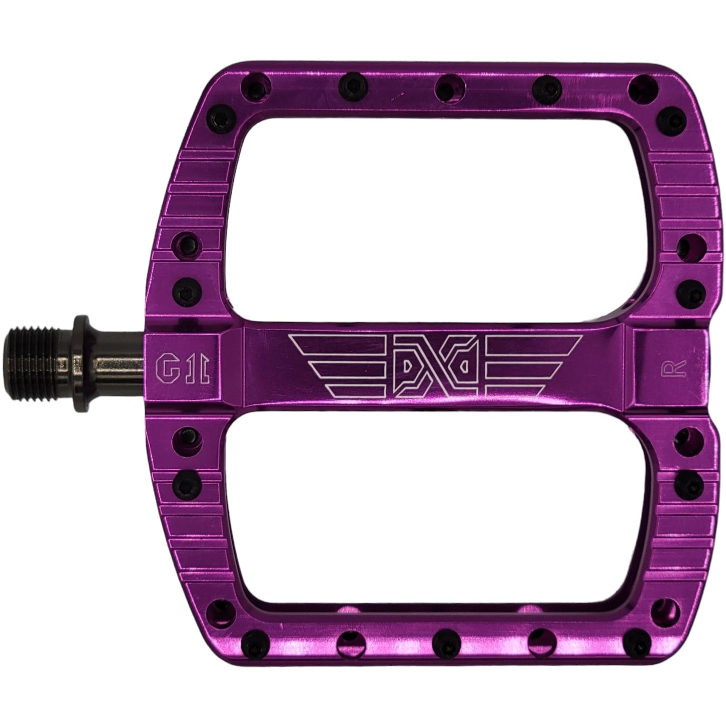 PDX G11 Mountain Bike Pedal MTB Pedal Large Concave Platform Machined Aluminum Polished Bicycle Non-Slip Pedals 9/16 Chromoly Spindle Smooth Ball Bearings