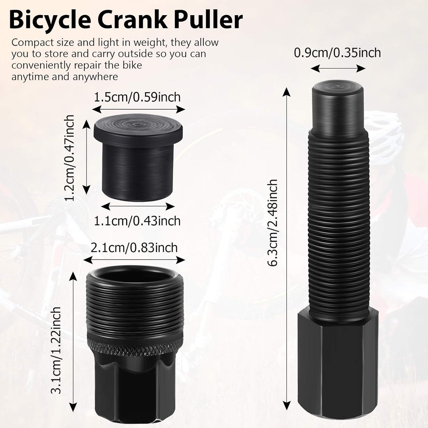 Skylety Crank Remover Bicycle Crank Puller Bike Crankset Crank Arm Puller Compact Crank Puller Cycling Power Pull Crank Pulley Tool Repair Maintenance Remover for Bikes, Black
