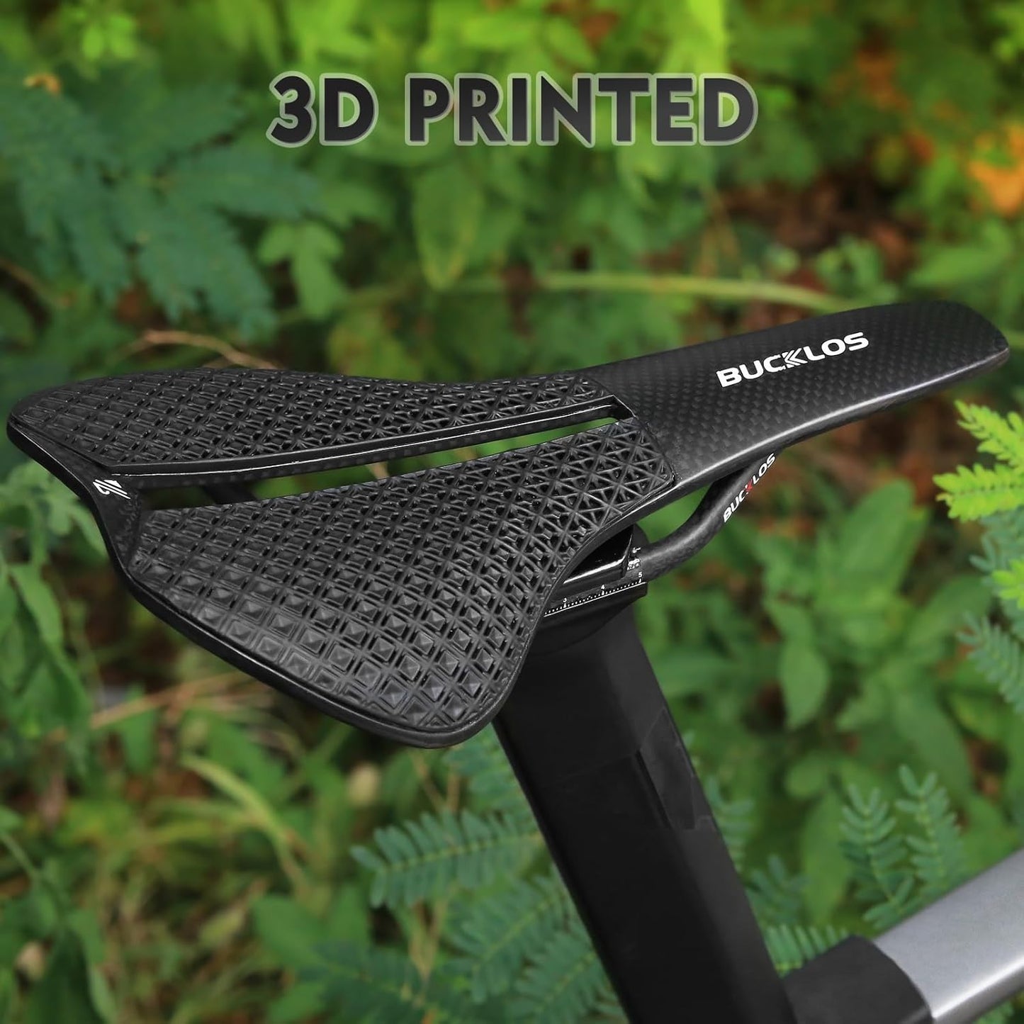 BUCKLOS 3D Printed Bike Saddle Road Bike Mountain Bike Seat Cushion,Full Carbon Fiber Mountain Bike Bicycle Saddle - Support Road MTB BMX and Gravel Bike