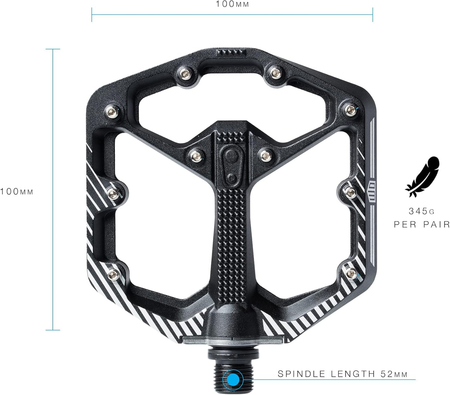 Crankbrothers Stamp Flat MTB Pedals - Size-Specific, Lightweight, Versatile, Durable Bike Pedals