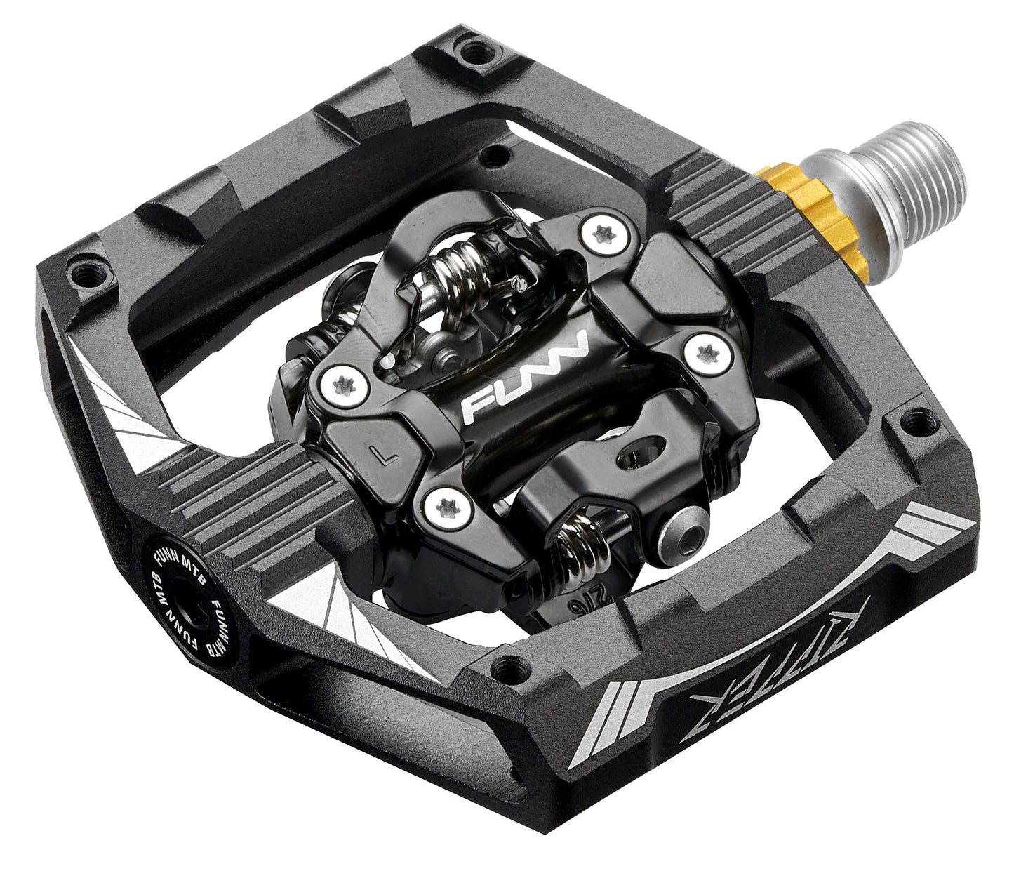 Funn Ripper Mountain Bike Clipless Pedals, Rocker Clip/Spring-Loaded Clip-in Mechanism, Compatible with SPD Cleats, 9/16" CrMo Axle Bicycle Pedals for MTB/Gravel Cycling