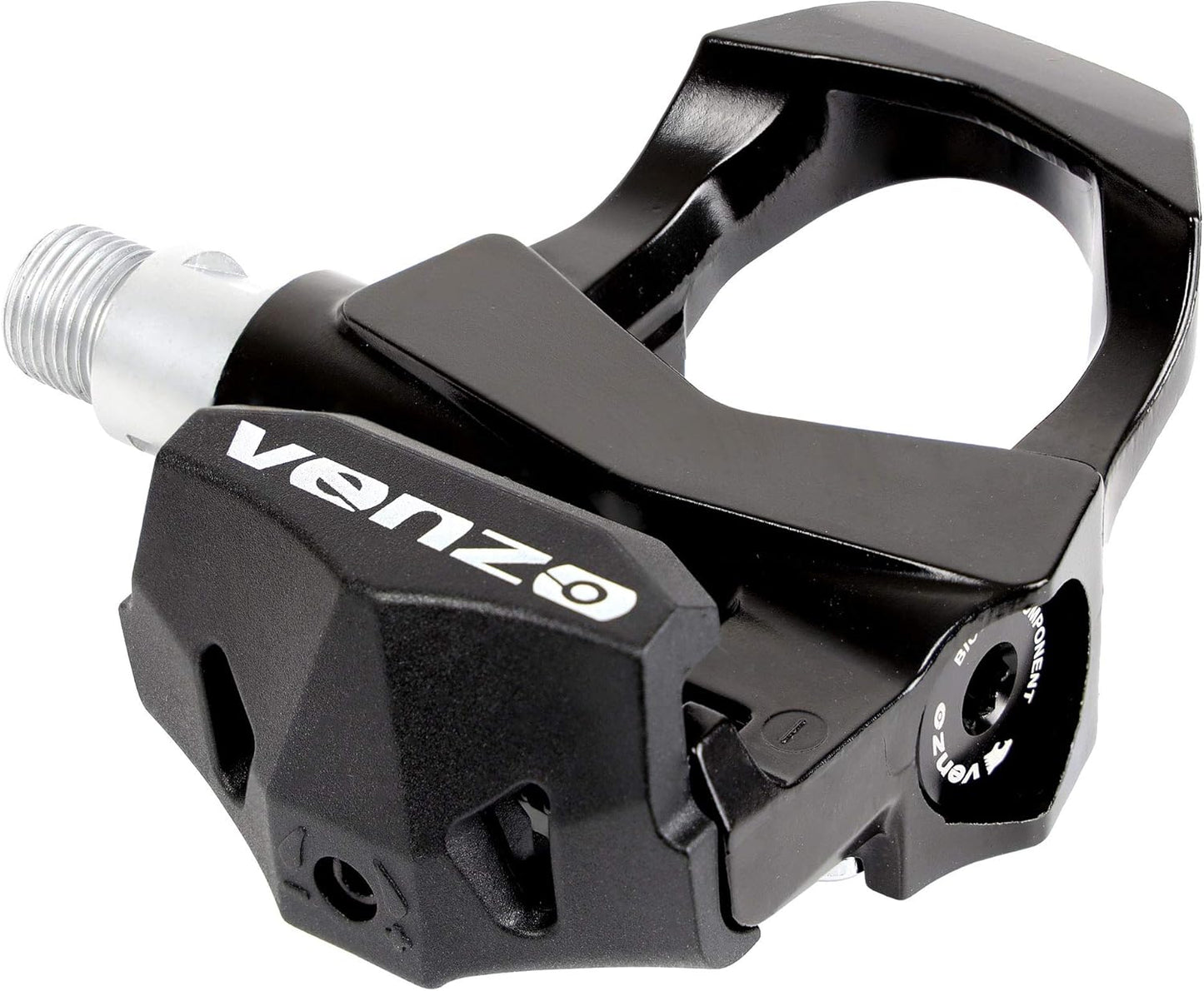 Venzo Sealed Fitness Exercise Indoor Bike Bicycle Pedals & Cleats - Compatible with Peloton, Look Delta & Shimano SPD - with Toe Cages Pedals Set or Cage Removal Tool for Indoor Fitness Exercise