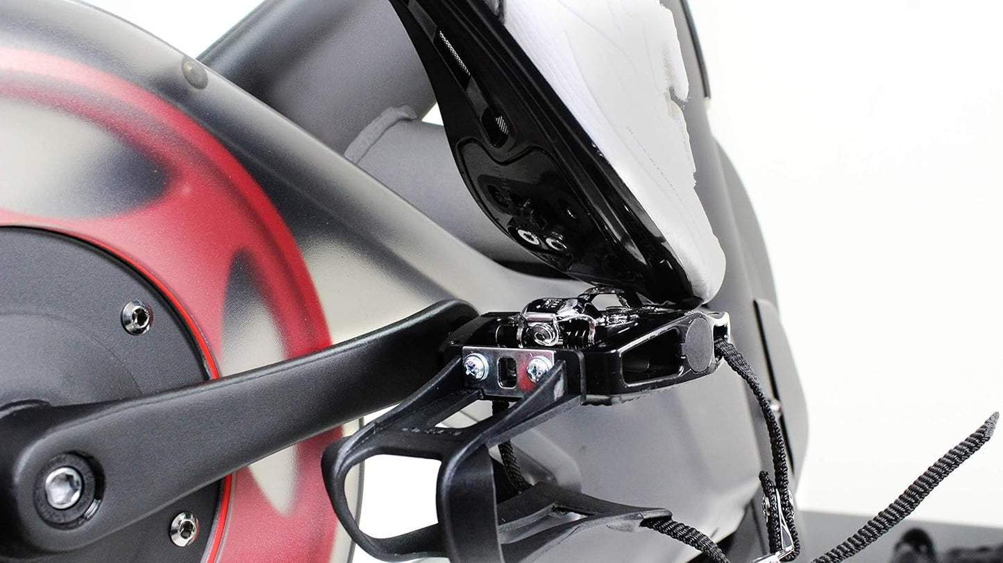 BV Bike Pedals Shimano SPD/Look Delta Compatible 9/16'' with Toe Clips - Peloton Pedals for Regular Shoes - Toe Cages for Peloton Bike - Exercise Bike Pedals - Universal Fit Bicycle Pedal