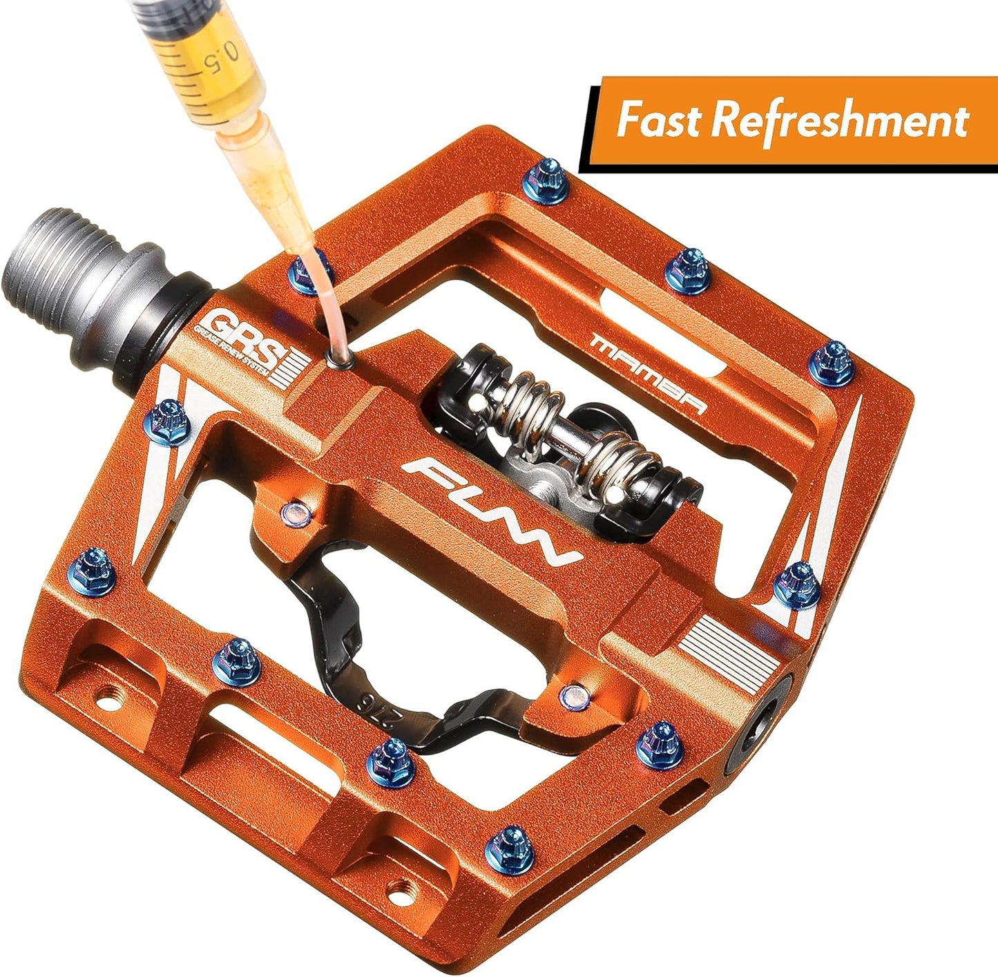 Funn Mamba S MTB Clipless Pedals, Single Sided Clip Mountain Bike Pedals, Compatible with SPD Cleats, 9/16-Inch CrMo Axle Bicycle Pedals for MTB/BMX/Gravel Cycling