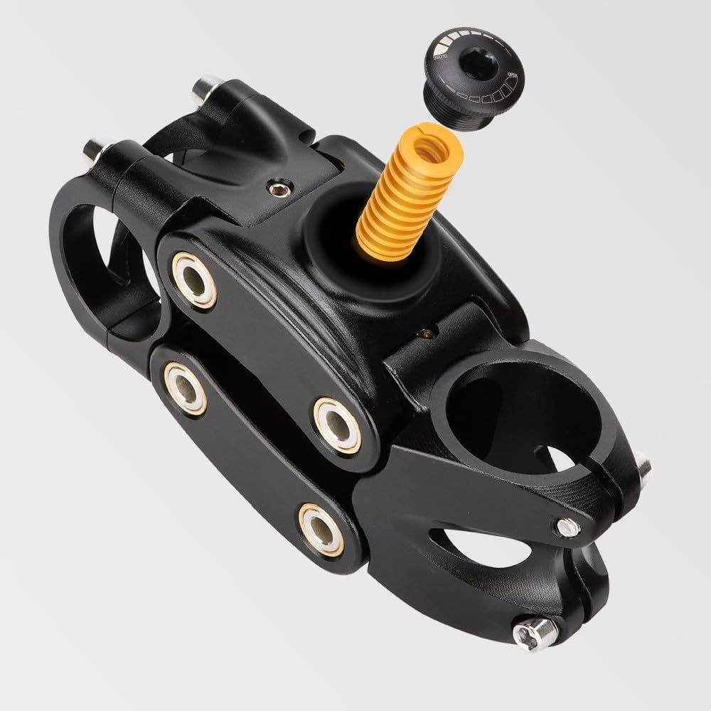 Mountain Bike Shock Spring Absorber Suspension Stem for Bicycles, Shock-Absorbing Bicycle handleI Buffer for Road, Gravel, and E-Bikes 7 Degrees 90mm Dashpot stem Spring