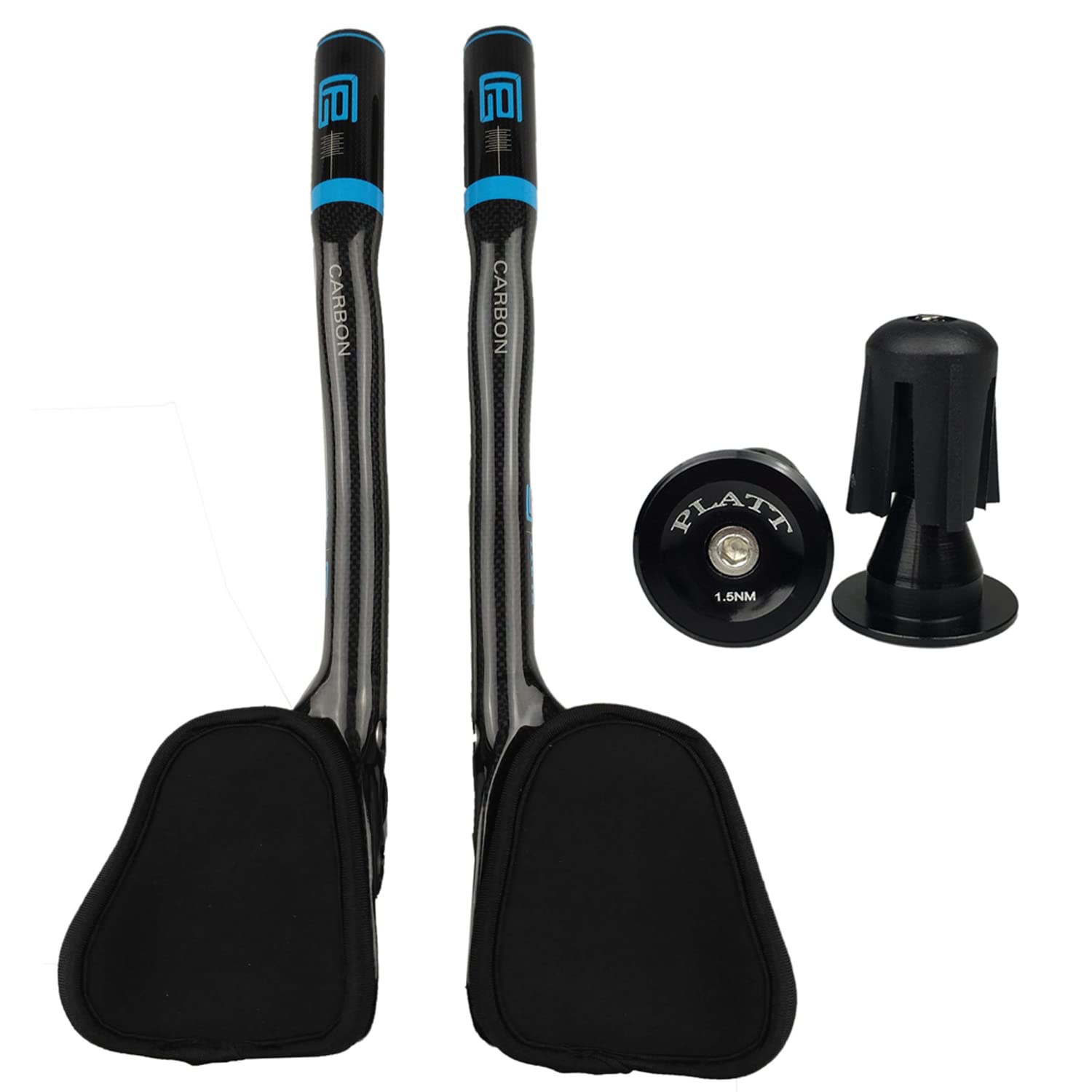 PLATT Carbon TT Handlebar Bicycle Aero Bars Tri Bars Cycling Rest Handlebar for Mountain Bike and Road Bike 31.8mm (Gloss Green)