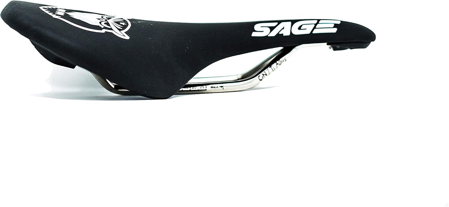Sage Beccus Bike Saddle | Titanium Rails Bicycle Comfort Cushion Seat | Mountain Road Bikes Padded Cycling Seats | Men and Women Exercise Performance Cycle Accessories