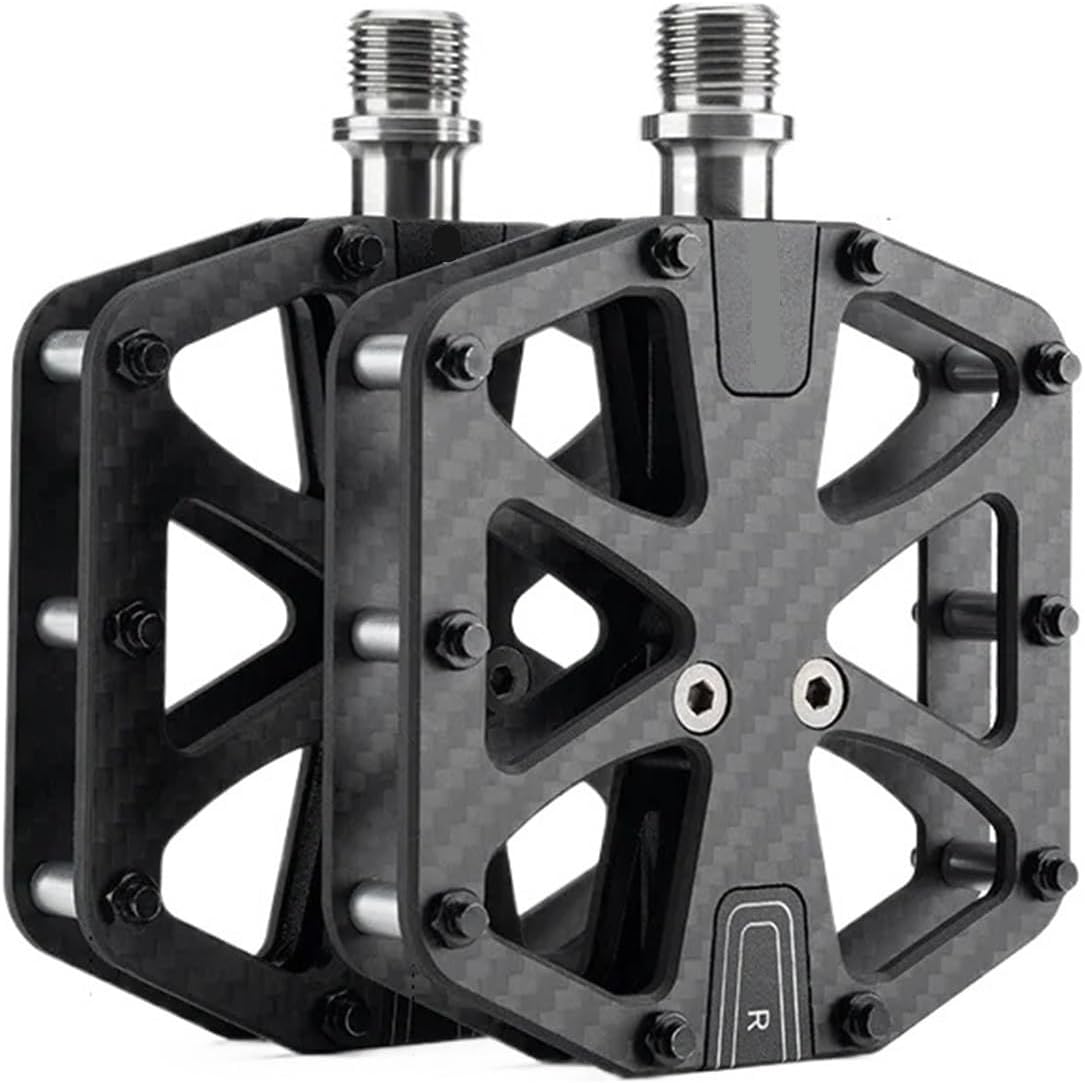Ultra-Light Carbon Fiber Pattern Pedals 3-Bearing Bike Pedals Labor Saving Road Mountain Bike Pedal