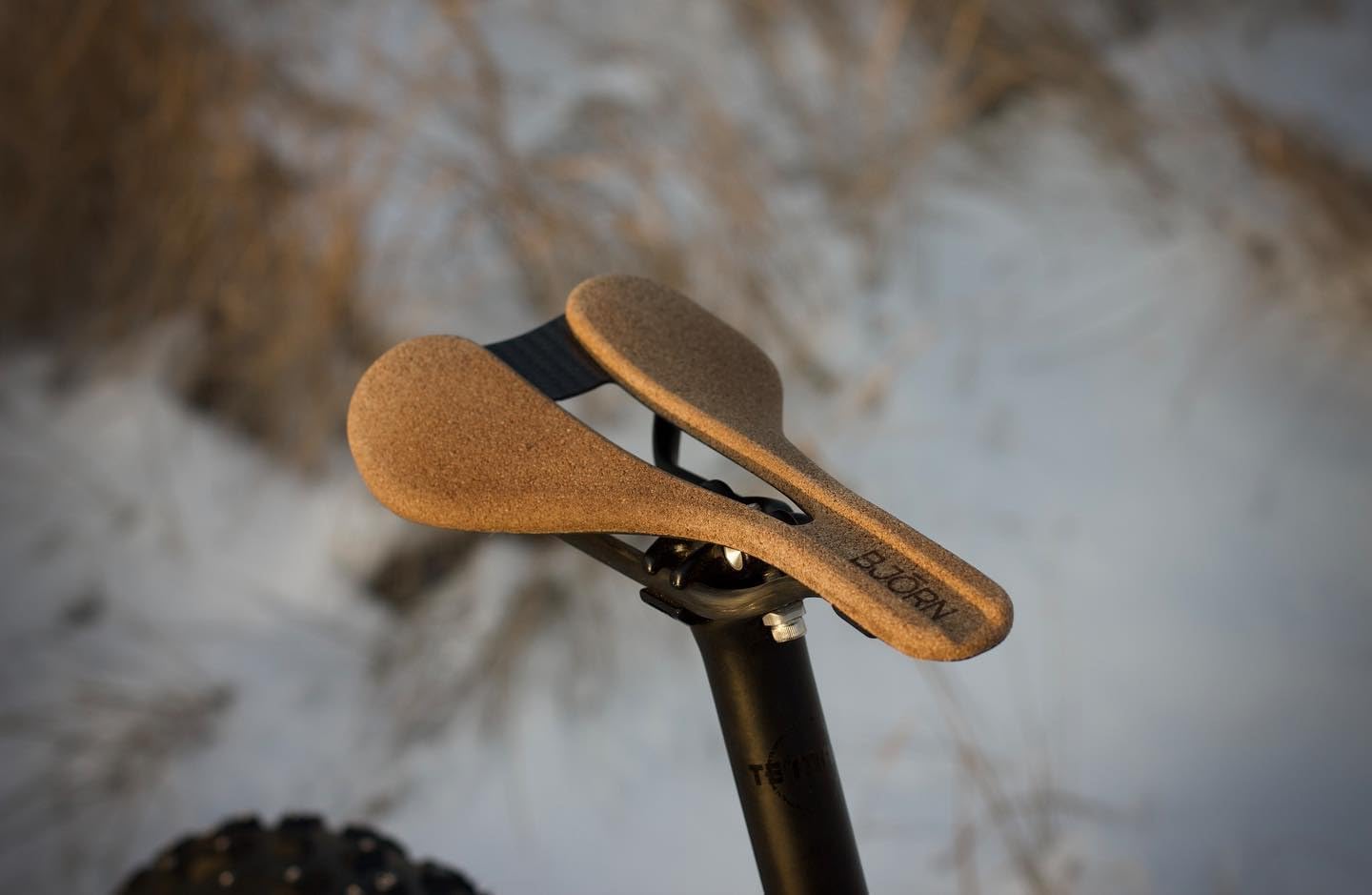 Bjorn Cycles 3D Printed Carbon Fiber Bike Saddle with Cork pad Probka Bicycle Seat