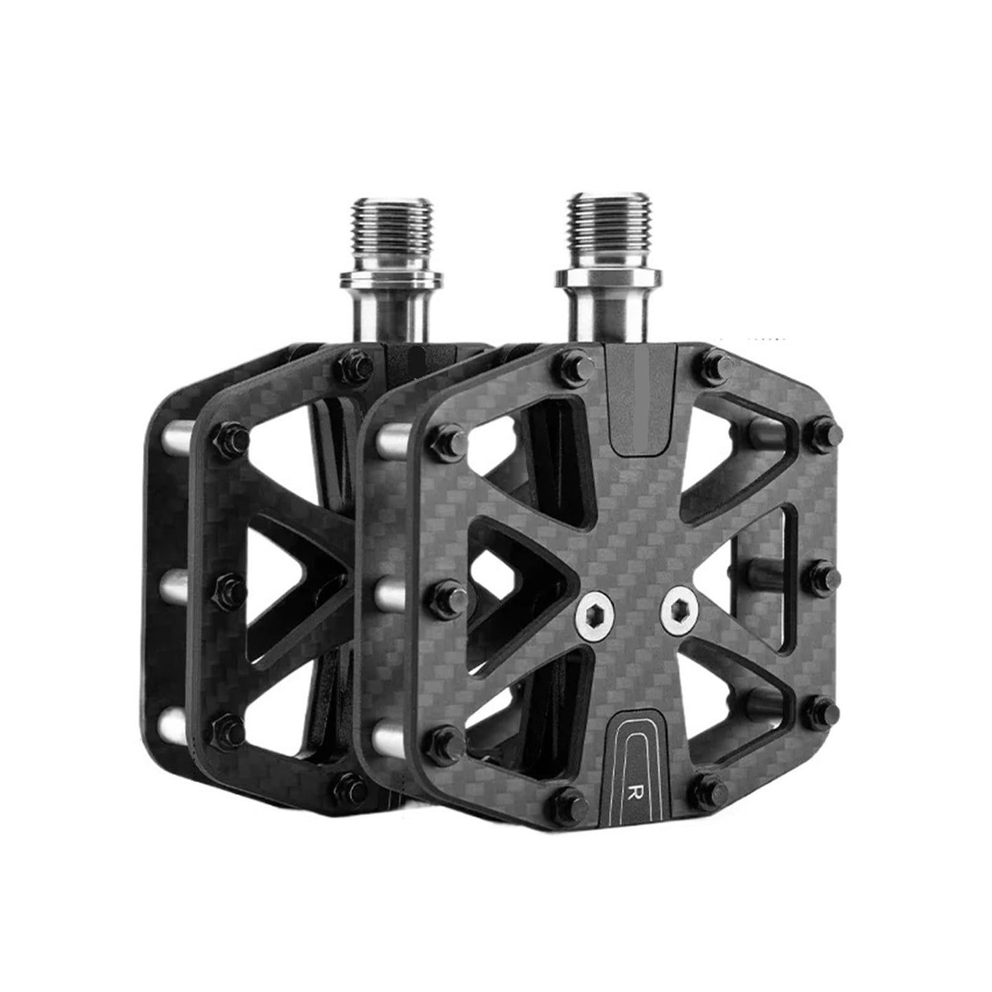 Ultra-Light Carbon Fiber Pattern Pedals 3-Bearing Bike Pedals Labor Saving Road Mountain Bike Pedal