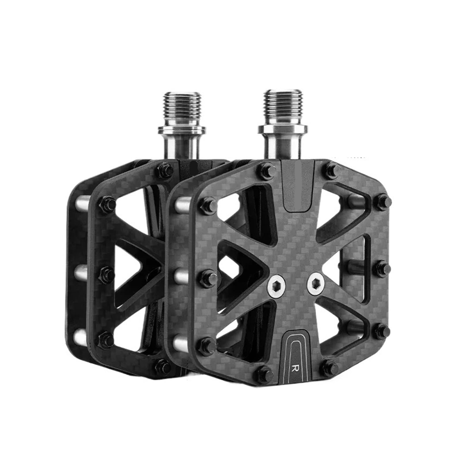 Ultra-Light Carbon Fiber Pattern Pedals 3-Bearing Bike Pedals Labor Saving Road Mountain Bike Pedal