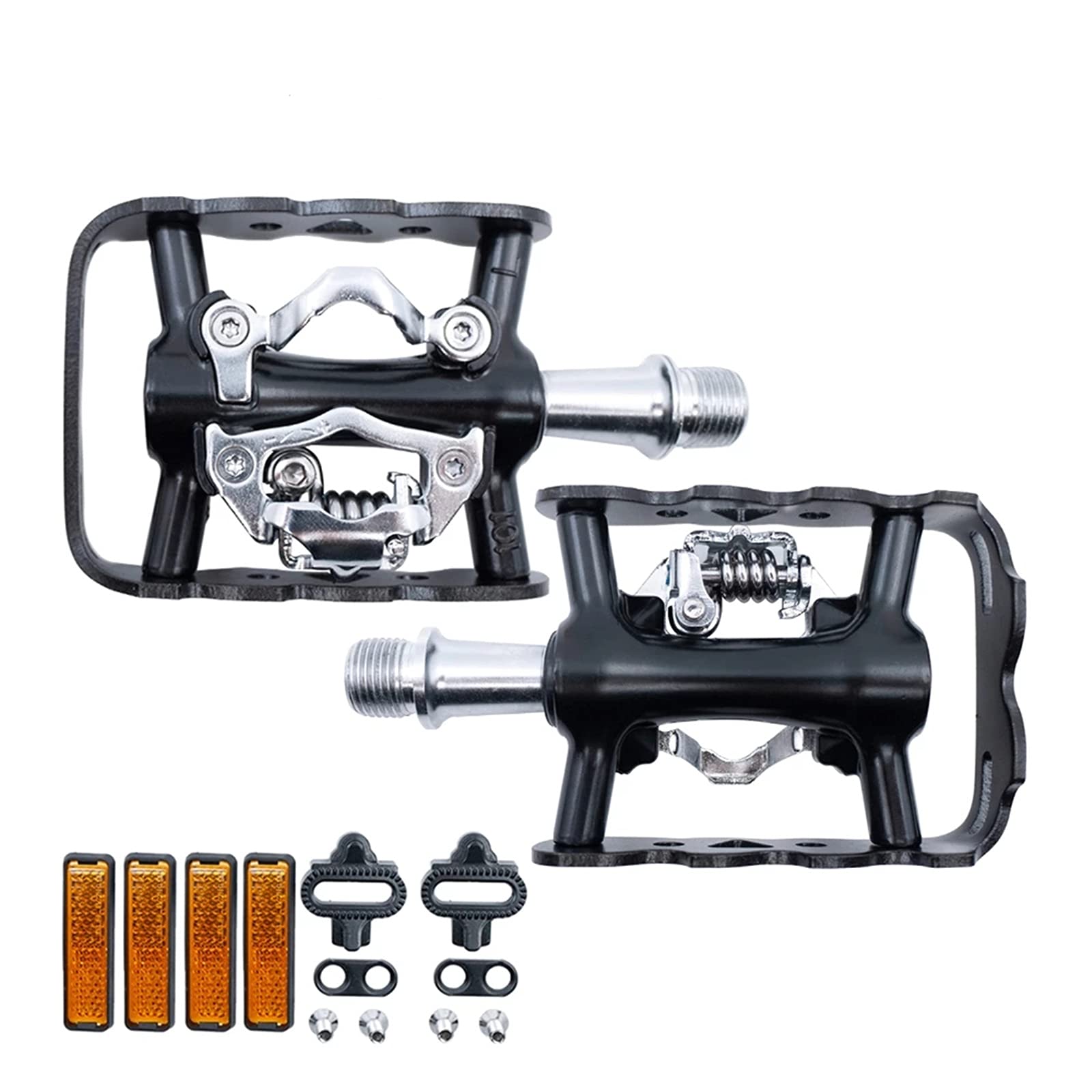 Mountain Bike Pedals, Mountain Double-Side Self Locking Cycling Bike Pedal with Structure Anti-Slip