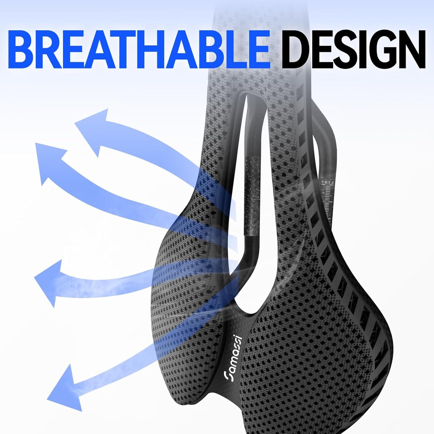 Bike Seat, 3D Printed Bike Saddle | Comfortable Bike Seat Cushion for Men and Women| Lightweight Carbon Fiber Bicycle Seat, Shock Absorbing and Breathable | Ideal for Road and Mountain Bikes