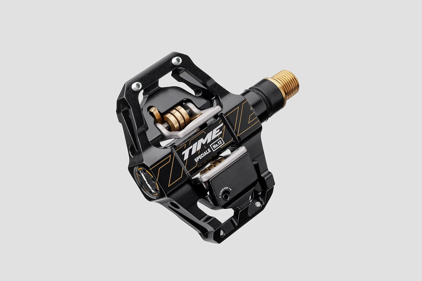Time Sport Pedals Speciale 12 Small - Aluminum Body, Titanium Spindle, ATAC Standard Cleats Included - Black Gold B1