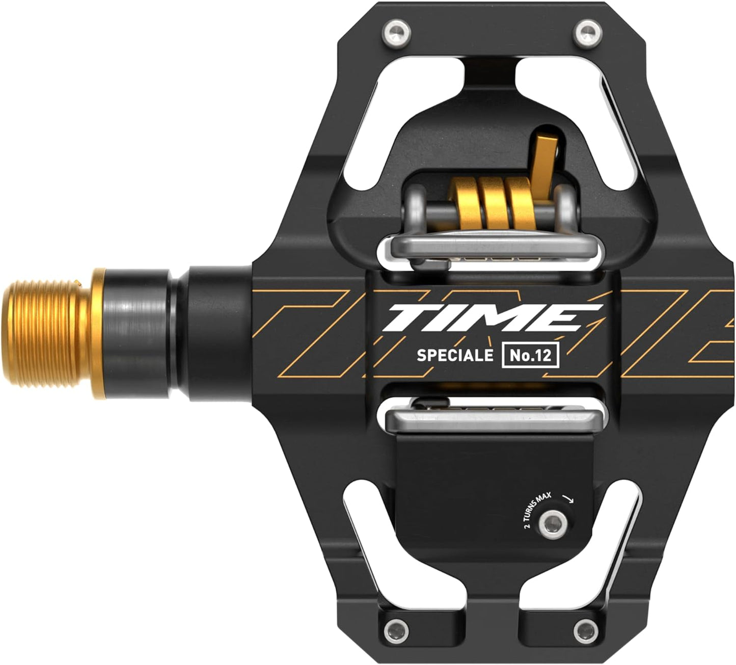 Time Sport Pedals Speciale 12 Small - Aluminum Body, Titanium Spindle, ATAC Standard Cleats Included - Black Gold B1