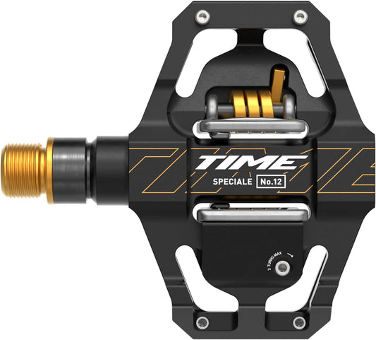 Time Sport Pedals Speciale 12 Small - Aluminum Body, Titanium Spindle, ATAC Standard Cleats Included - Black Gold B1