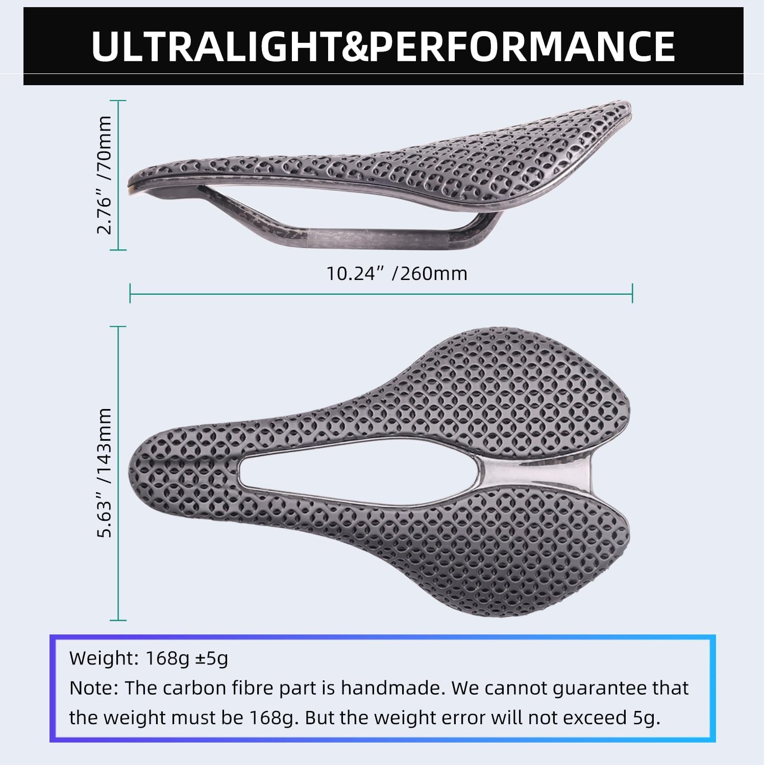 3D Full Carbon Fiber Bike Saddle - Adaptive Bicycle Seat to Reduce The Burden of Long Distance Cycling- Support BMX MTB & Gravel Bike