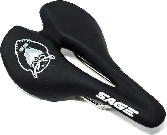 Sage Beccus Bike Saddle | Titanium Rails Bicycle Comfort Cushion Seat | Mountain Road Bikes Padded Cycling Seats | Men and Women Exercise Performance Cycle Accessories