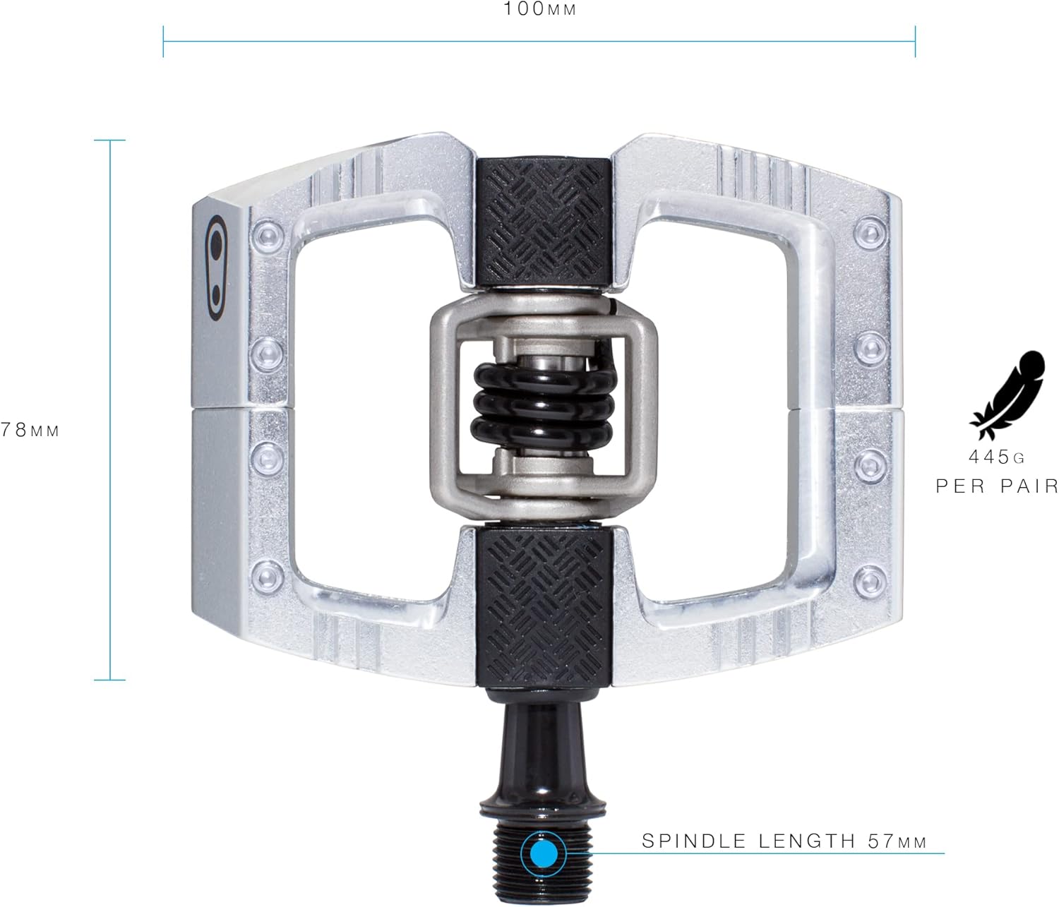 Crankbrothers Mallet DH,MTB Downhil Bike Pedal, High Polish Silver, One Size