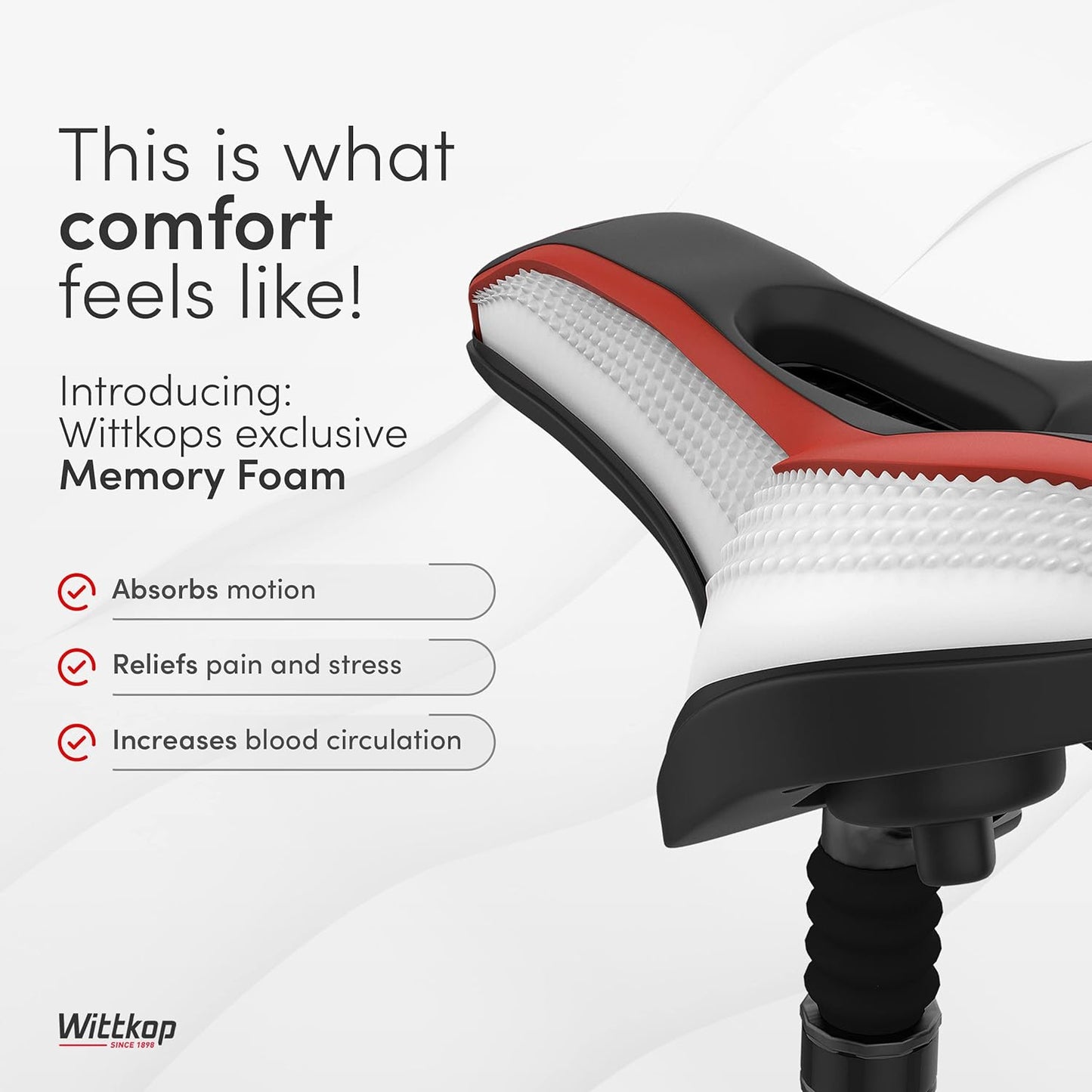 Wittkop Bike Seat I Bicycle Seat for Men and Women, Waterproof Bike Saddle with Innovative 5-Zone-Concept I Exercise Bike Seat for BMX, MTB & Road