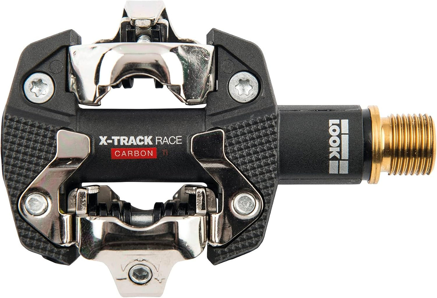LOOK Cycle - X-Track Race Carbon Ti MTB Bike Pedals - Standard SPD Mechanism Compatible - Carbon Body, Titanium Axle - Clipless Pedal - Large Platform - Extremely Reliable Ultralight Clip in Pedals