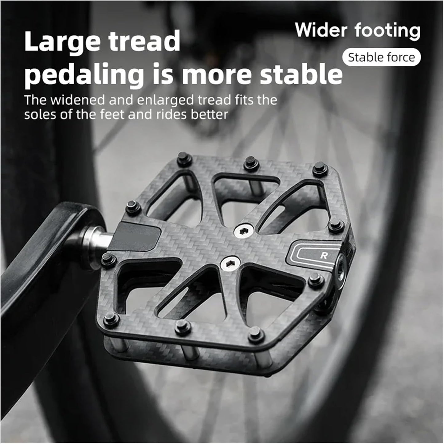 Ultra-Light Carbon Fiber Pattern Pedals 3-Bearing Bike Pedals Labor Saving Road Mountain Bike Pedal