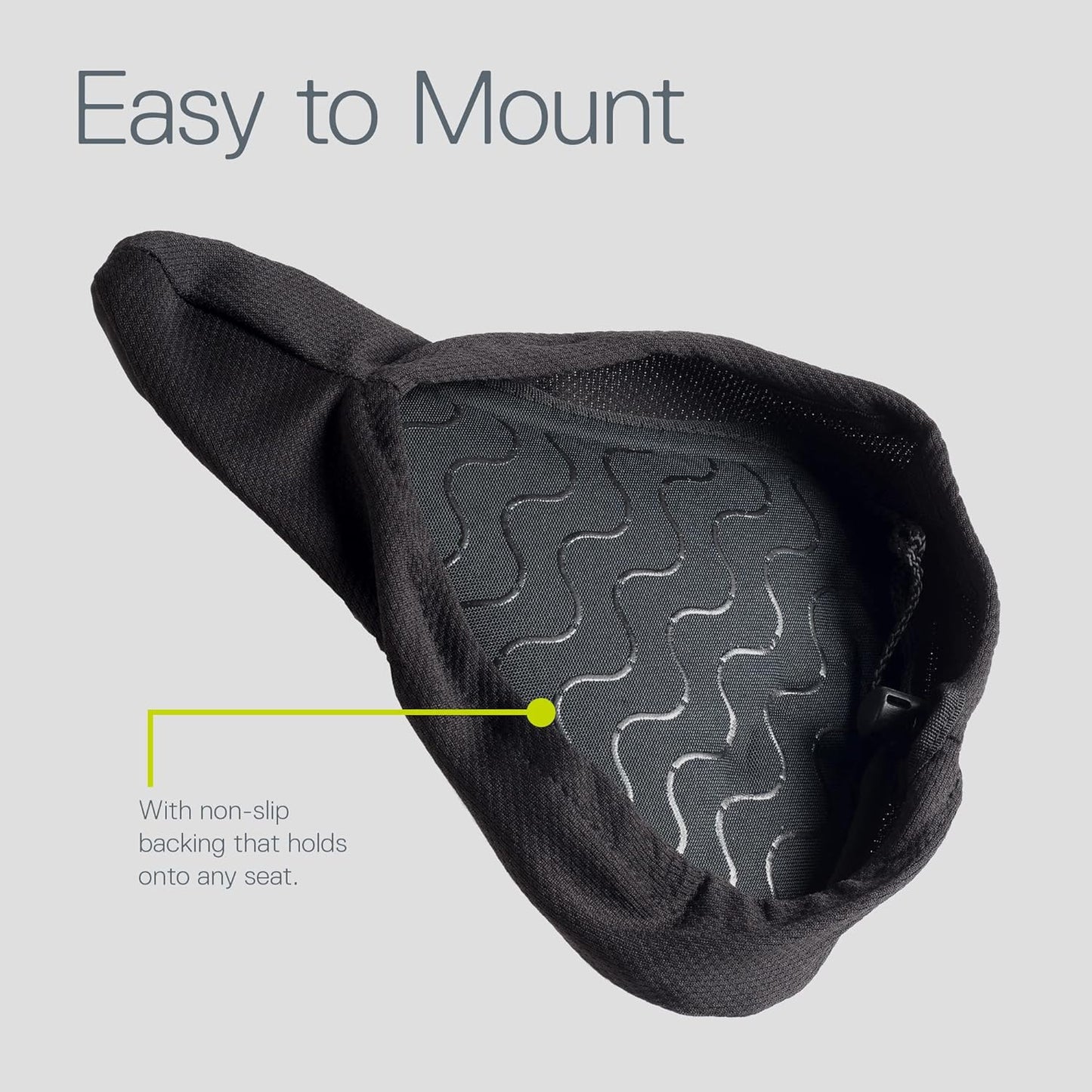 Memory Foam Comfort Saddle Cover by Delta Cycle, Medium, Black - for Exercise, Spin, Cruiser, Outdoor Bikes & Mountain Bikes - Easy to Mount & Non-Slip Backing Holds onto Any Seat - Ergonomic Design