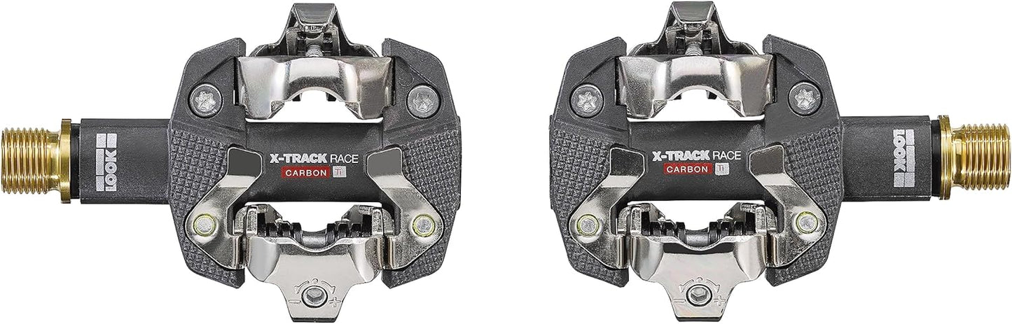 LOOK Cycle - X-Track Race Carbon Ti MTB Bike Pedals - Standard SPD Mechanism Compatible - Carbon Body, Titanium Axle - Clipless Pedal - Large Platform - Extremely Reliable Ultralight Clip in Pedals