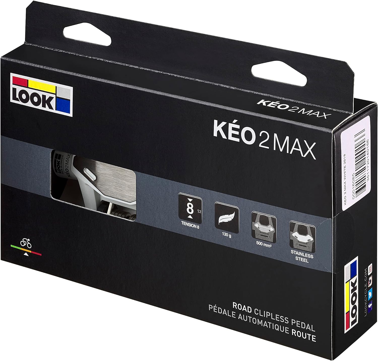 LOOK Cycle - KEO 2 Max - Road Bike Pedals - Large 500mm² Contact Area - Full Power Transfer - Ultra Lightweight Pedals, Normal Body - Clipless Pedal - Adjustable Tension
