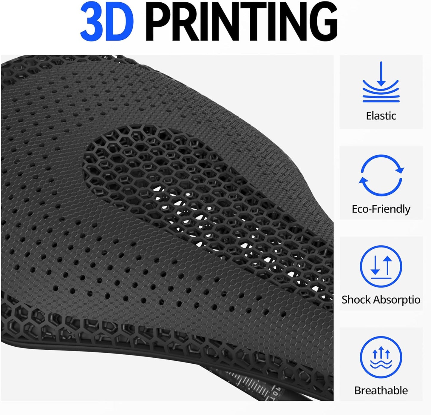 3D Printed Saddle - Ultralight Full Carbon Bike Seat for Road, MTB, and Gravel Bikes, Breathable Bicycle Saddle for Men and Women - Comfort Designed for Cycling Enthusiasts